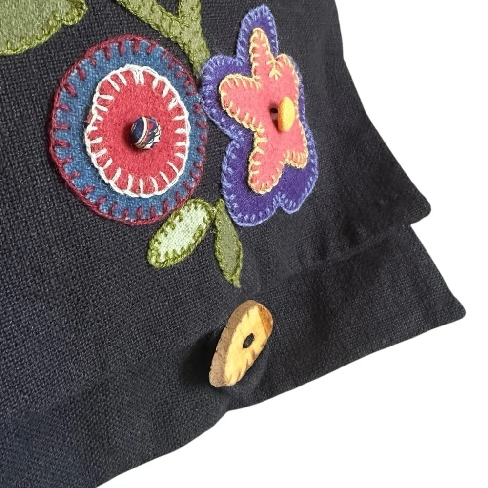Moda Home Embroidered Floral Crossbody Bag – 100% Cotton, Boho Folk Style